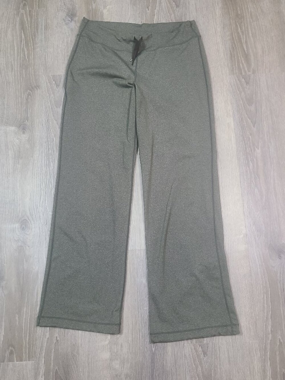 Lululemon Heathered Olive Green Stretch High Rise Wide Leg Pants Size 12